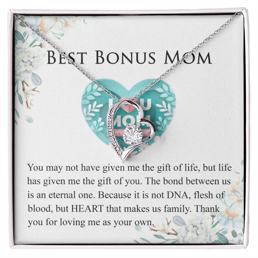Mother Daughter Necklace as Daughter Gift from Mom, Mom Necklace as Christmas Gift for Mom from Son, Birthday Gift for Mother in Law Necklace, Bonus Mom Gifts for Step Mom Necklace Forever Love Necklace