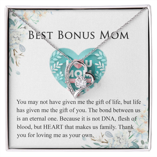 Mother Daughter Necklace as Daughter Gift from Mom, Mom Necklace as Christmas Gift for Mom from Son, Birthday Gift for Mother in Law Necklace, Bonus Mom Gifts for Step Mom Necklace Forever Love Necklace