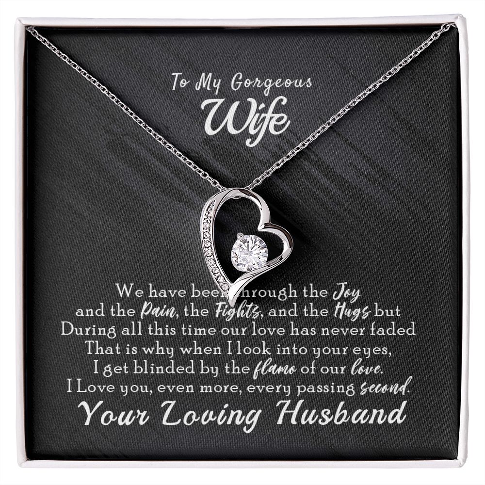 To My Wife Necklace from Husband, Personalized Necklace for Women, Luxury Necklace for Wife from Man Men, Wedding Anniversary Present For Wife, Beautiful Wife Jewelry Christmas Birthday Gift For Wife14 Forever Love Necklace