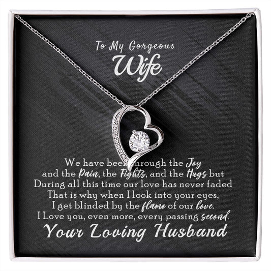To My Wife Necklace from Husband, Personalized Necklace for Women, Luxury Necklace for Wife from Man Men, Wedding Anniversary Present For Wife, Beautiful Wife Jewelry Christmas Birthday Gift For Wife14 Forever Love Necklace