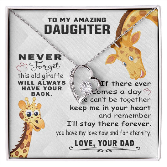 Jewelry Pendant Present for Daughter, To My Daughter Gift Necklace from Mom, Mother Daughter Gift Ideas, Birthday Christmas Gift Graduation Gifts for Daughters, Mother and Daughter Necklace 18 Forever Love Necklace