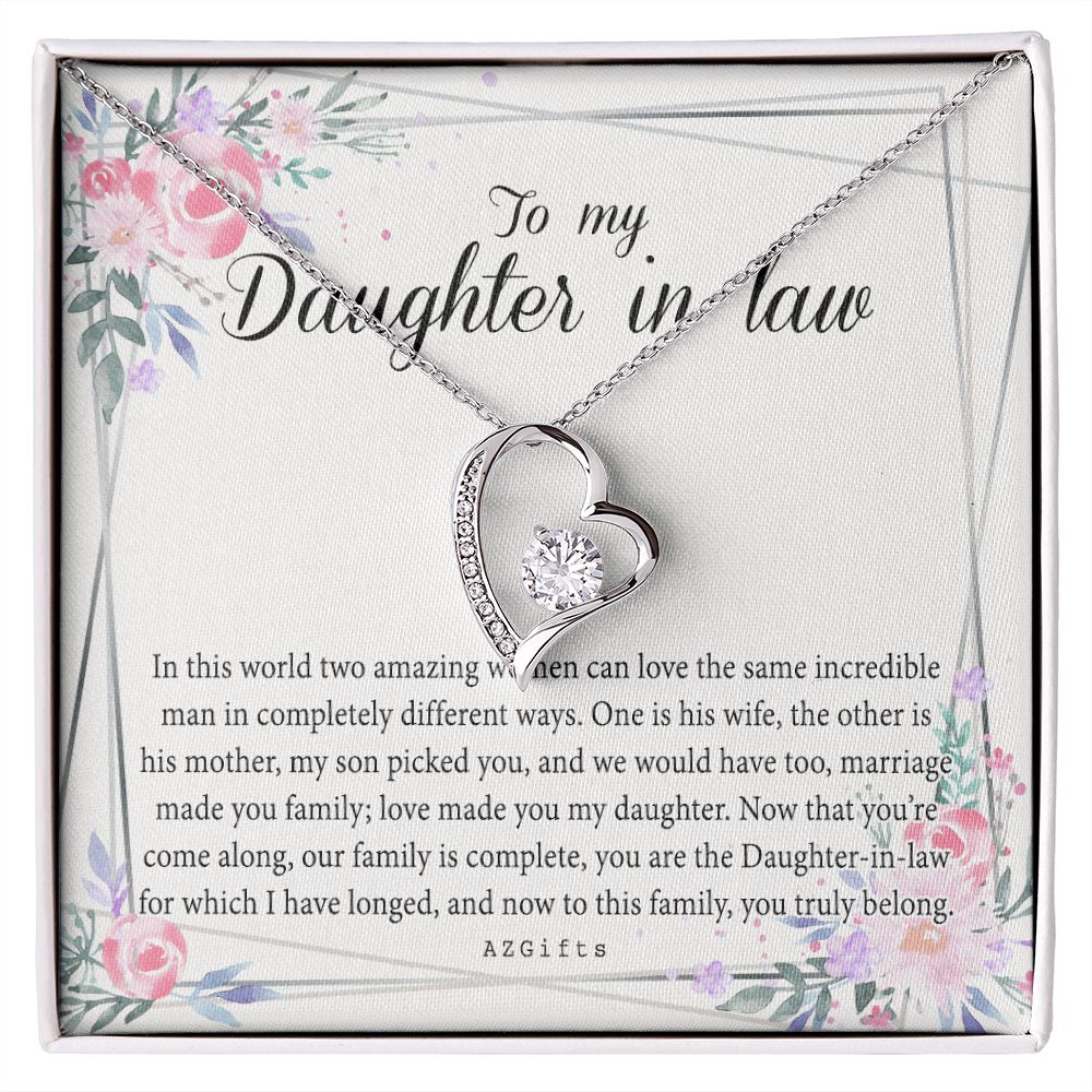 Daughter In Law Gifts Ideas, Daughter In Law Necklace, Gifts For Future Daughter In Law, Daughter In Law Birthday Gifts, Daughter-in-law Gifts From Mother In Law, Birthday Gifts For Daughter Forever Love Necklace
