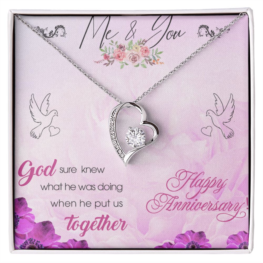 To My Wife Necklace, Wedding Anniversary Jewelry For Women, Necklace For Wife from Husband, Gift For Wife Birthday Gifts From Husband Necklace, Jewelry With Message Card In A Gift Box8 Forever Love Necklace