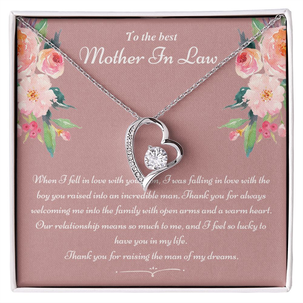 To The Best Mother In Law Gifts, Love Knot Necklace, Mother's Day Necklace Gifts Forever Love Necklace