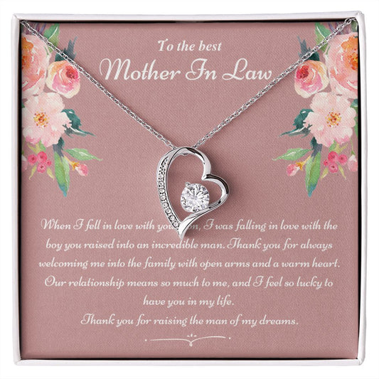 To The Best Mother In Law Gifts, Love Knot Necklace, Mother's Day Necklace Gifts Forever Love Necklace