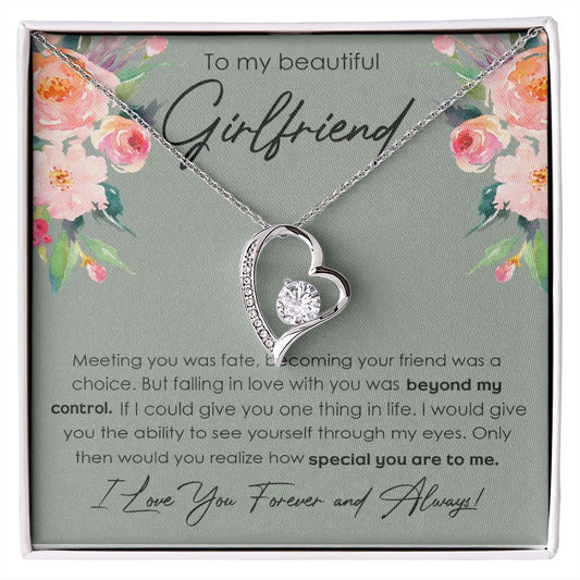 To My Girlfriend Necklace from Boyfriend, Personalized Necklace for Women, Luxury Necklace for Girlfriend, Wedding Anniversary Present For Her, Girlfriend Gift Jewelry Christmas Birthday Gift3 Forever Love Necklace