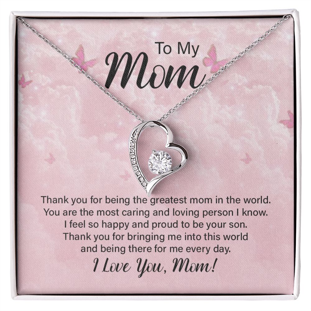 To My Mom Necklace, Gift For Mom, Mother's Day Gift from Daughter, Mom Jewelry Gift for Mothers Day, Birthday Gift for Mother, Moms Gift from Daughter Son, Necklace for Mom Mother 24 Forever Love Necklace