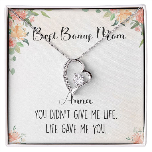 To My Stepmom Necklace from Stepdaughter Birthday Gifts for Stepmom Stepmother Gifts for Second Mom Gifts for Stepmom from Bonus Daughter Stepmom Gifts for Birthday Mothers Day 301 Forever Love Necklace