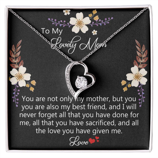To My Mom Necklace, Gift For Mom, Mother's Day Gift from Daughter, Mom Jewelry Gift for Mothers Day, Birthday Gift for Mother, Moms Gift from Daughter Son, Necklace for Mom Mother15 Forever Love Necklace