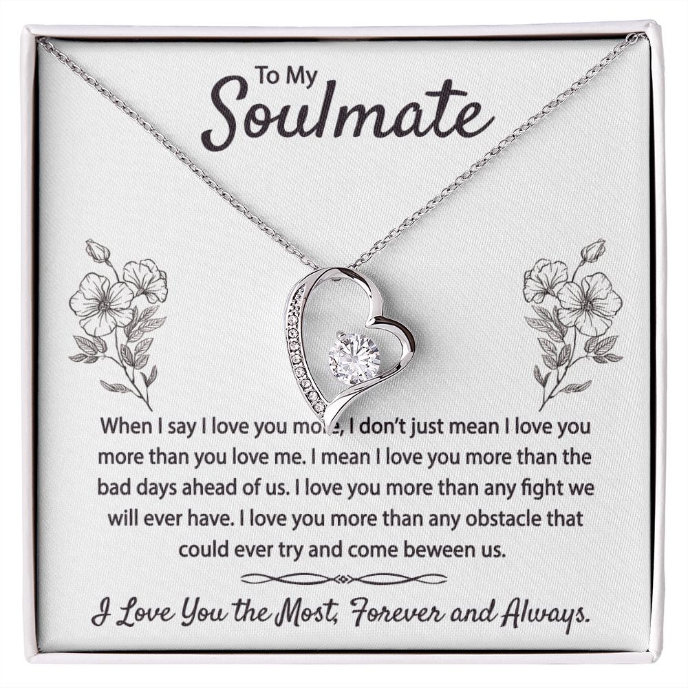 To My Soulmate Necklace for Women Birthday Christmas Jewelry Gifts For My Wife with Message Card Box Personalized Gift Present Pendant for Future Wife Soulmate Girlfriend Love 9 Forever Love Necklace