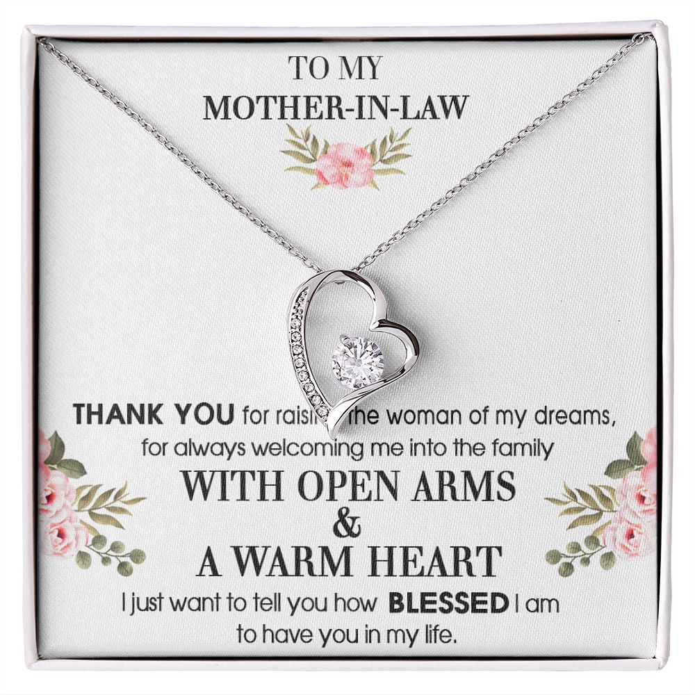 To My Mother-In-Law From Son-In-Law Thank You For Raising Forever Love Necklace