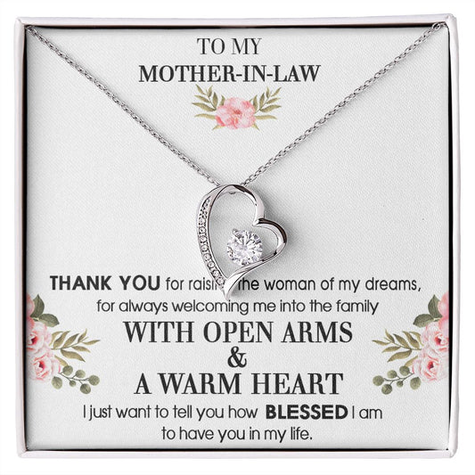 To My Mother-In-Law From Son-In-Law Thank You For Raising Forever Love Necklace