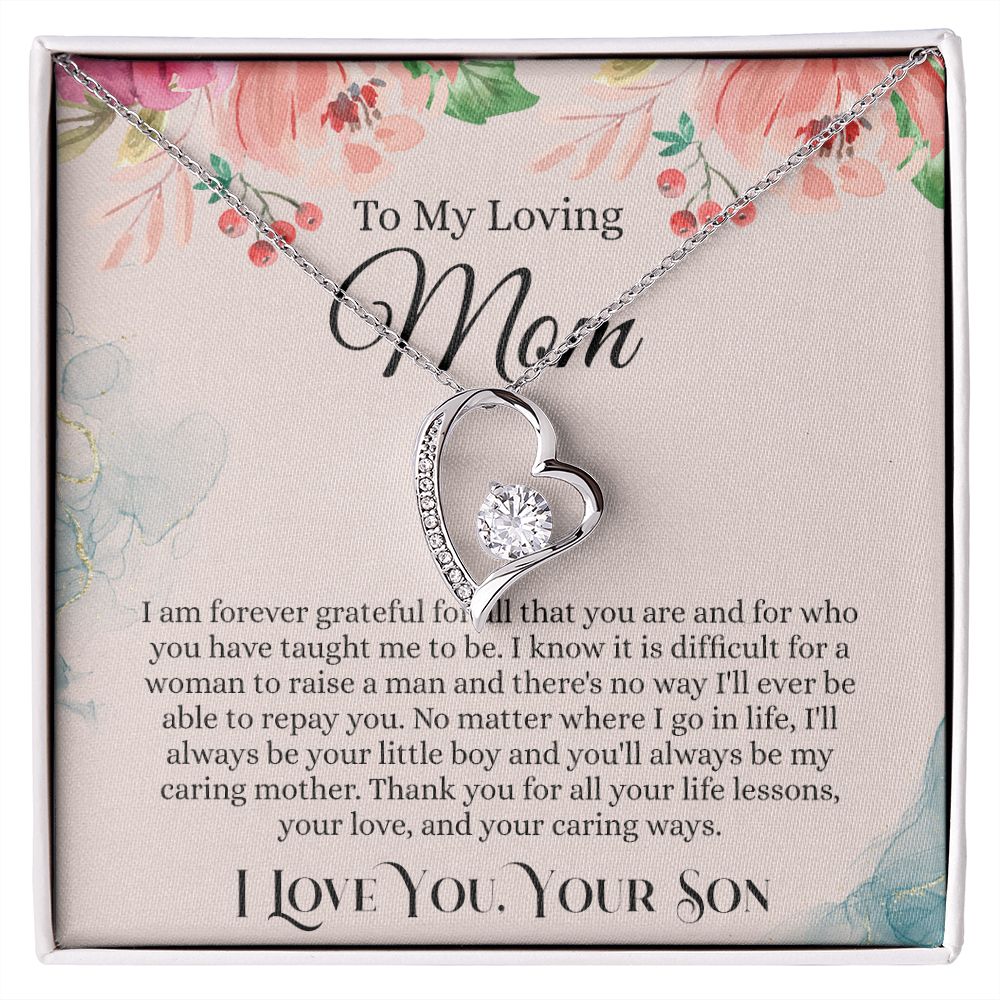To My Loving Mom Necklace, Mom Gift From Son, Mom Necklace, Gift For Mom From Son, Mom Mother's Day Gift From Son, Mom Birthday Gift From Son, To My Mom Gift, Necklace for Women Forever Love Necklace