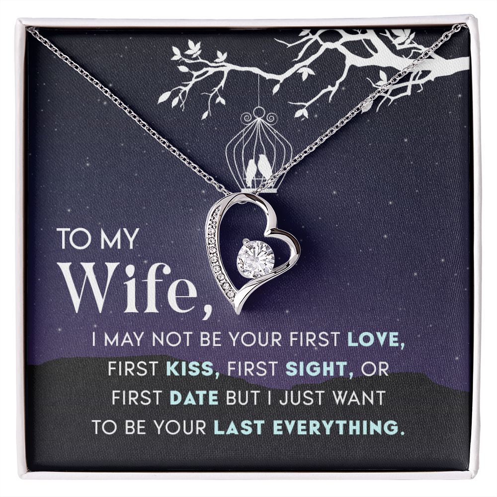 To My Wife Necklace from Husband, Personalized Necklace for Women, Luxury Necklace for Wife from Man Men, Wedding Anniversary Present For Wife, Beautiful Wife Jewelry Christmas Birthday Gift For Wife15 Forever Love Necklace