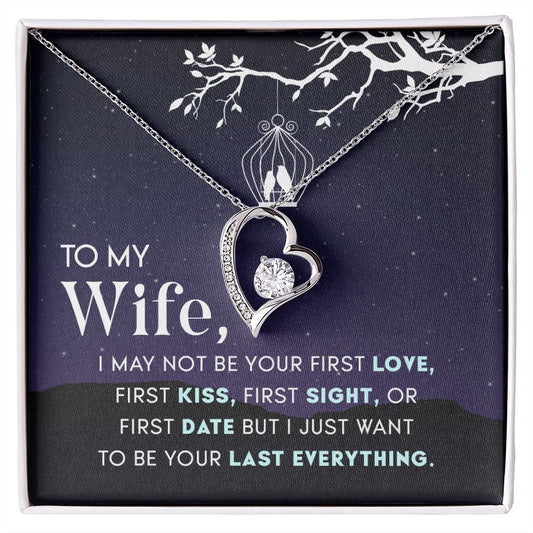 To My Wife Necklace from Husband, Personalized Necklace for Women, Luxury Necklace for Wife from Man Men, Wedding Anniversary Present For Wife, Beautiful Wife Jewelry Christmas Birthday Gift For Wife15 Forever Love Necklace