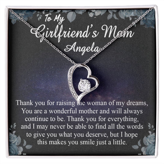 To My Girlfriends Mom Gift Mother's Day Gift for Girlfriend's Mom Necklace Gift Angela Forever Love Necklace
