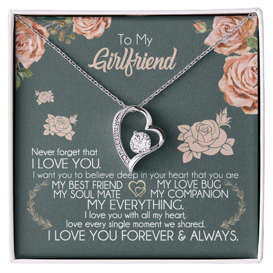 To My Girlfriend Necklace Valentine Gift From Boyfriend Giffs for Girlfriend 175077749622 Forever Love Necklace