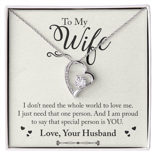To My Wife Necklace from Husband, Personalized Necklace for Women, Luxury Necklace for Wife from Man Men, Wedding Anniversary Present For Wife, Beautiful Wife Jewelry Christmas Birthday Gift For Wife24 Forever Love Necklace