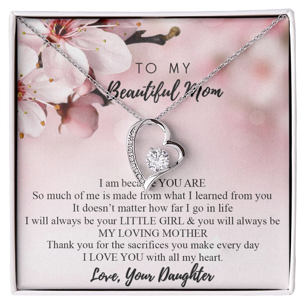 Mom Necklace Gifts for Mom from Daughter to Mom Gifts for Mothers Day from Daughter, To My Mom Necklace from Daughter to Mom Birthday Gifts Necklace with Message Card and Gift Box2246 Forever Love Necklace