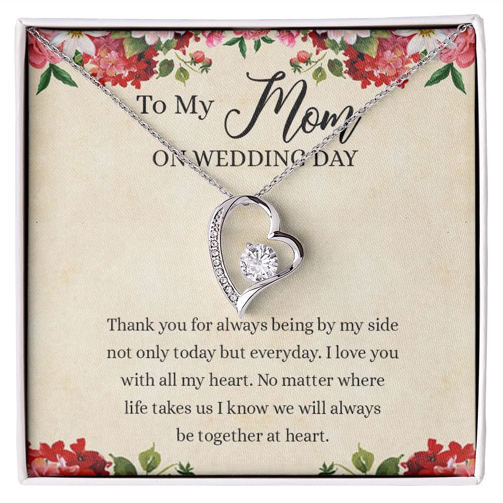 Gift for Mother of The Groom Necklace Gift for Mom on Wedding Day Gift for Maid of Honor Gift for Bridesmaid Proposal Gift to My Mom Necklace from Daughter Forever Love Necklace