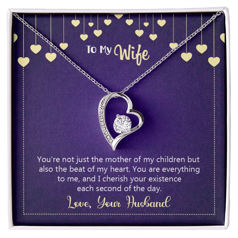 To My Wife Necklace, Wedding Anniversary Jewelry For Women, Necklace For Wife from Husband, Gift For Wife Birthday Gifts From Husband Necklace, Jewelry With Message Card In A Gift Box10 Forever Love Necklace