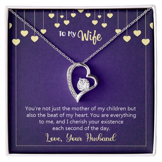 To My Wife Necklace, Wedding Anniversary Jewelry For Women, Necklace For Wife from Husband, Gift For Wife Birthday Gifts From Husband Necklace, Jewelry With Message Card In A Gift Box10 Forever Love Necklace