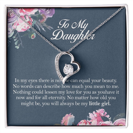 Mother Daughter Gift Ideas, To My Daughter Gift Necklace from Mom, Jewelry Pendant Present for Daughter, Birthday Christmas Gift Graduation Gifts for Daughters, Mother and Daughter Necklace 2139 Forever Love Necklace