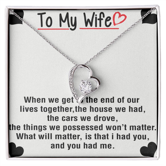 To My Wife Necklace from Husband, Personalized Necklace for Women, Luxury Necklace for Wife from Man Men, Wedding Anniversary Present For Wife, Beautiful Wife Jewelry Christmas Birthday Gift For Wife25 Forever Love Necklace