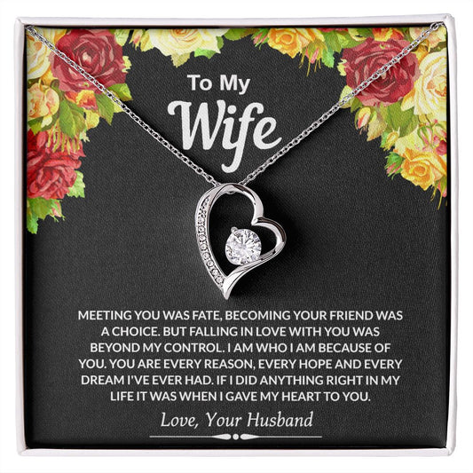 To My Wife Necklace from Husband Jewelry Gift For Wife Valentines Gift for Her Forever Love Necklace