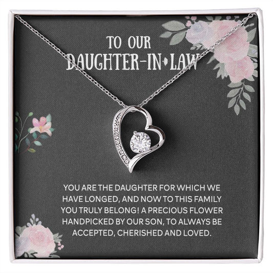 To Our Daughter-in-law Necklace from Mother-in-law Daughter-in-law Birthday Gift Forever Love Necklace