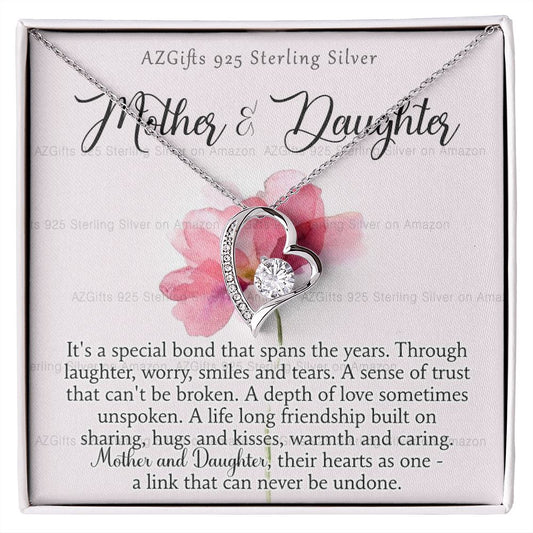 Mother Daughter Necklace with Message Card Mother Daughter Gift Mom Birthday Gift Necklace for Mom from Daughter Gift Birthday Gift for Mom Daughter Gift from Mom 301 Forever Love Necklace