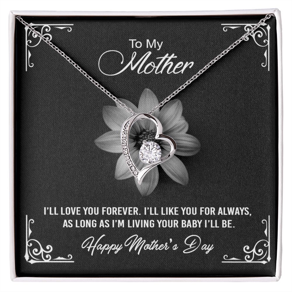 Mom Necklace Gifts for Mom from Daughter to Mom Gifts for Mothers Day from Daughter, To My Mom Necklace from Daughter to Mom Birthday Gifts Necklace with Message Card and Gift Box2247 Forever Love Necklace