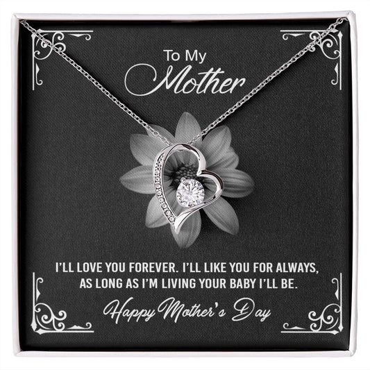 Mom Necklace Gifts for Mom from Daughter to Mom Gifts for Mothers Day from Daughter, To My Mom Necklace from Daughter to Mom Birthday Gifts Necklace with Message Card and Gift Box2247 Forever Love Necklace