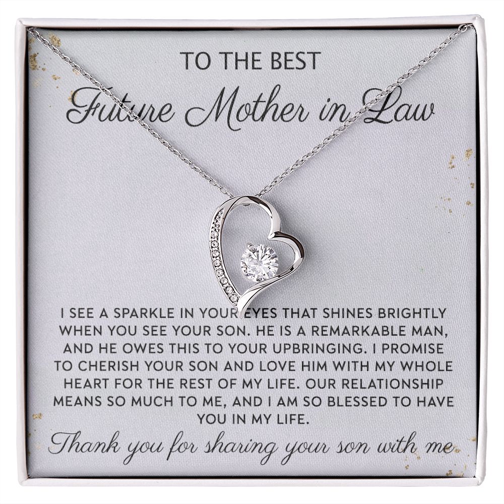 Gift to MIL Mother of the Groom Gift From Bride Wedding Gift Pendants from Bride Gifts for Mom Mother of the Bride Necklace Unique Groom Mom Forever Love Necklace