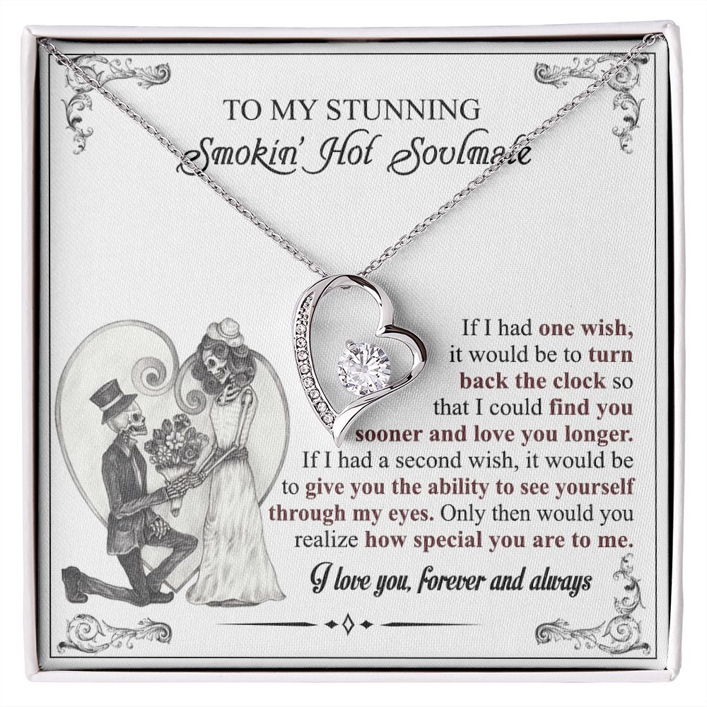 To My Soulmate Necklace for Women Birthday Valentines Day Jewelry Gifts For My Wife with Message Card Box Personalized Gift Present Pendant for Future Wife Soulmate Girlfriend Love 6 Forever Love Necklace