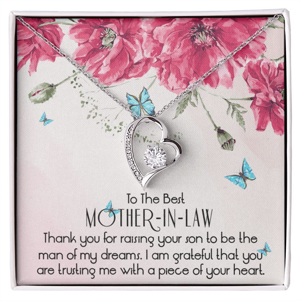 To The Best Mother In Law Necklace, Mother In Law Gifts, Mothers Day Gifts Necklace Forever Love Necklace