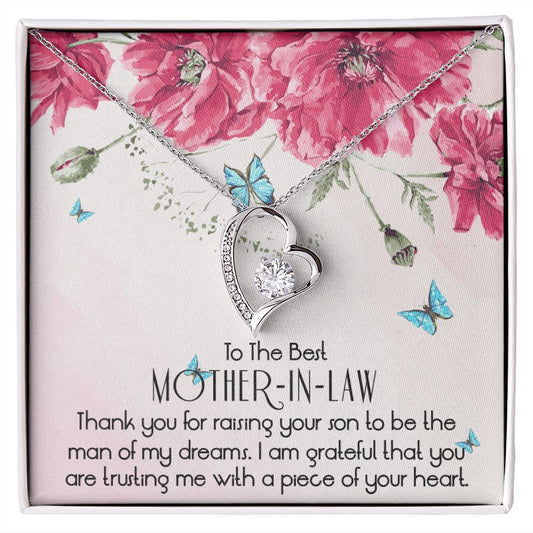 To The Best Mother In Law Necklace, Mother In Law Gifts, Mothers Day Gifts Necklace Forever Love Necklace