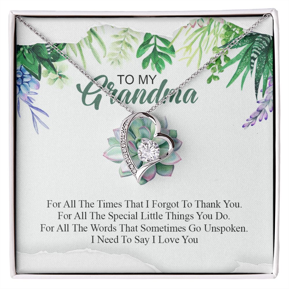 To My Grandma Necklace, Gift for Grandmother Necklace, Mothers Day Gift For Grandma Nana, Grandma Jewelry From Grandchildren GrandKids , Jewelry Box Gift For Grandma Grandmother19 Forever Love Necklace