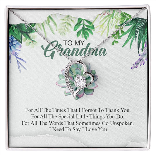 To My Grandma Necklace, Gift for Grandmother Necklace, Mothers Day Gift For Grandma Nana, Grandma Jewelry From Grandchildren GrandKids , Jewelry Box Gift For Grandma Grandmother19 Forever Love Necklace