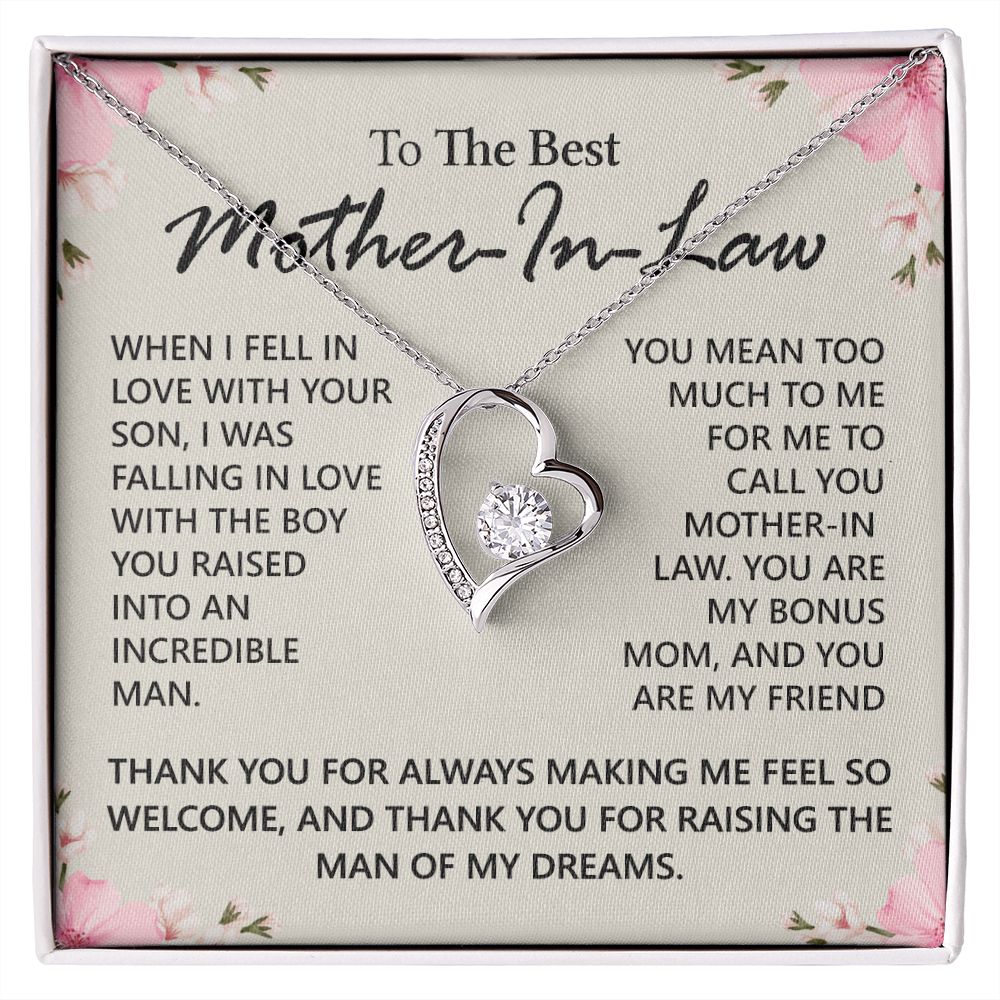 Mother in Law Necklace, Jewelry for Women, Future Mother in Law Gifts from Daughter in Law, Mother of Bride Gifts For Mother in Law, Birthday Gifts For Mother In Law From Daughter In Law12 Forever Love Necklace
