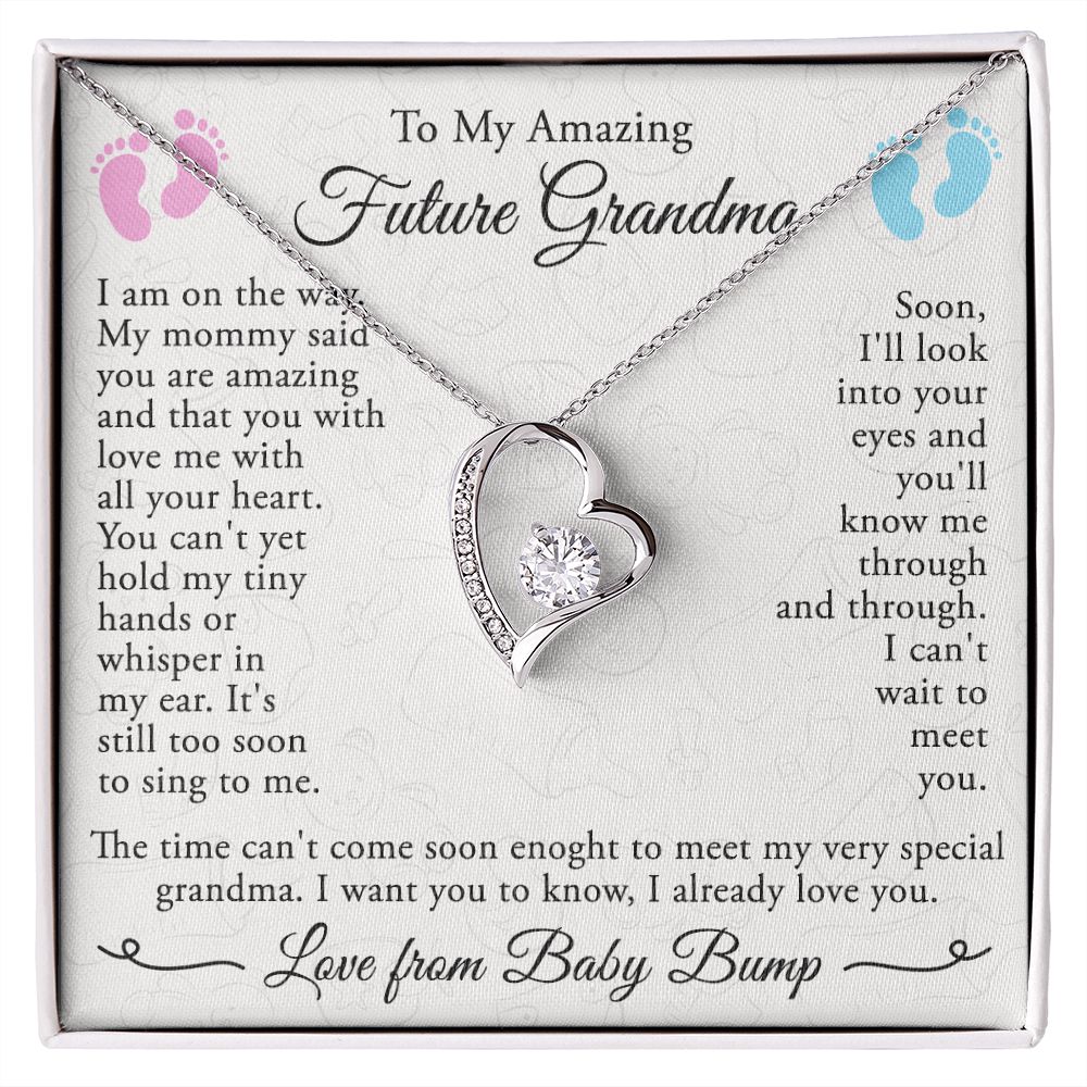 To My Grandmother Necklace, Gift for Grandmother Necklace, Mothers Day Gift For Grandma Nana, Grandma Jewelry From Grandchildren GrandKids , Jewelry Box Gift For Grandma Grandmother4 Forever Love Necklace