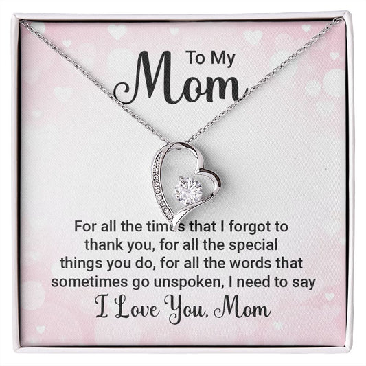 To My Mom Necklace, Gift For Mom, Mother's Day Gift from Daughter, Mom Jewelry Gift for Mothers Day, Birthday Gift for Mother, Moms Gift from Daughter Son, Necklace for Mom Mother 23 Forever Love Necklace