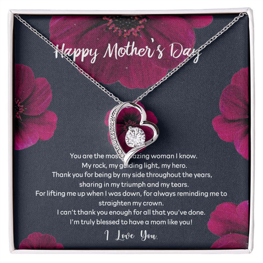 Mom Necklace Gifts for Mom from Daughter to Mom Gifts for Mothers Day from Daughter, To My Mom Necklace from Daughter to Mom Birthday Gifts Necklace with Message Card and Gift Box2235 Forever Love Necklace