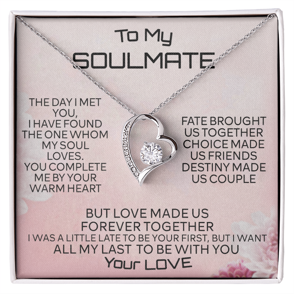 To My Soulmate Necklace Forever Heart Necklace for Her Soulmate Valentines Day 175083704780