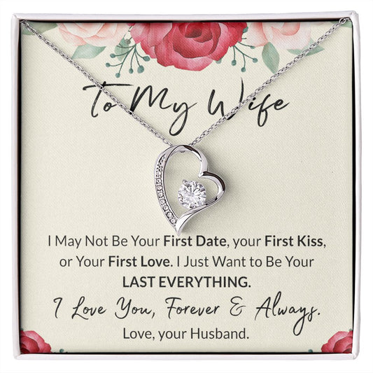 To My Wife Necklace from Husband, Personalized Necklace for Women, Luxury Necklace for Wife from Man Men, Wedding Anniversary Present For Wife, Beautiful Wife Jewelry Christmas Birthday Gift For Wife18 Forever Love Necklace