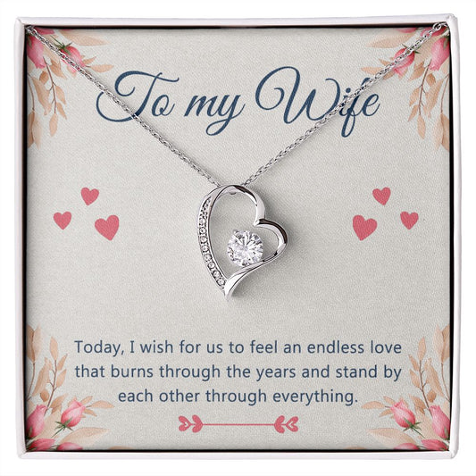 Birthday Gifts For Wife, Necklace Gifts For Wife From Husband, To My Wife Jewelry For Women , To My Wife Necklace  from Husband Wedding Anniversary Present For Wife, Beautiful Wife Jewelry Christmas 4 Forever Love Necklace
