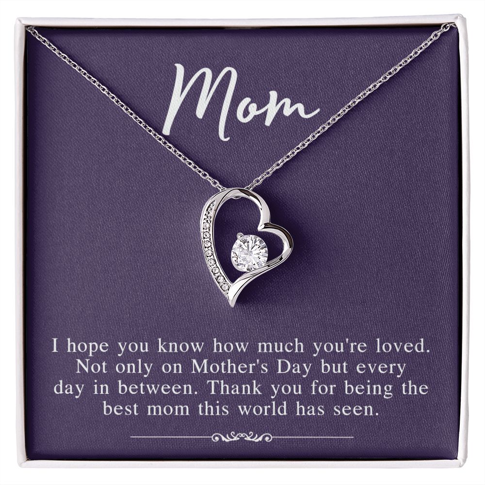 Mom Necklace Gifts for Mom from Daughter to Mom Gifts for Mothers Day from Daughter, To My Mom Necklace from Daughter to Mom Birthday Gifts Necklace with Message Card and Gift Box2239 Forever Love Necklace