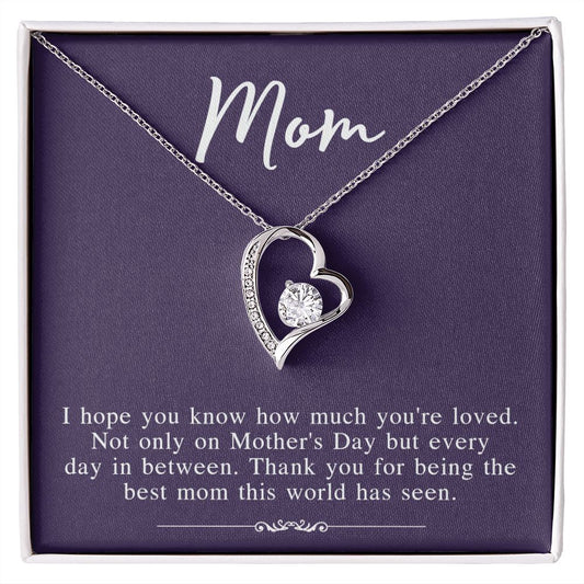 Mom Necklace Gifts for Mom from Daughter to Mom Gifts for Mothers Day from Daughter, To My Mom Necklace from Daughter to Mom Birthday Gifts Necklace with Message Card and Gift Box2239 Forever Love Necklace