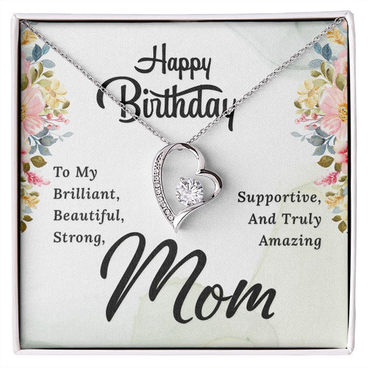 Mom Necklace Gifts for Mom from Daughter to Mom Gifts for Mothers Day from Daughter, To My Mom Necklace from Daughter to Mom Birthday Gifts Necklace with Message Card and Gift Box2229 Forever Love Necklace