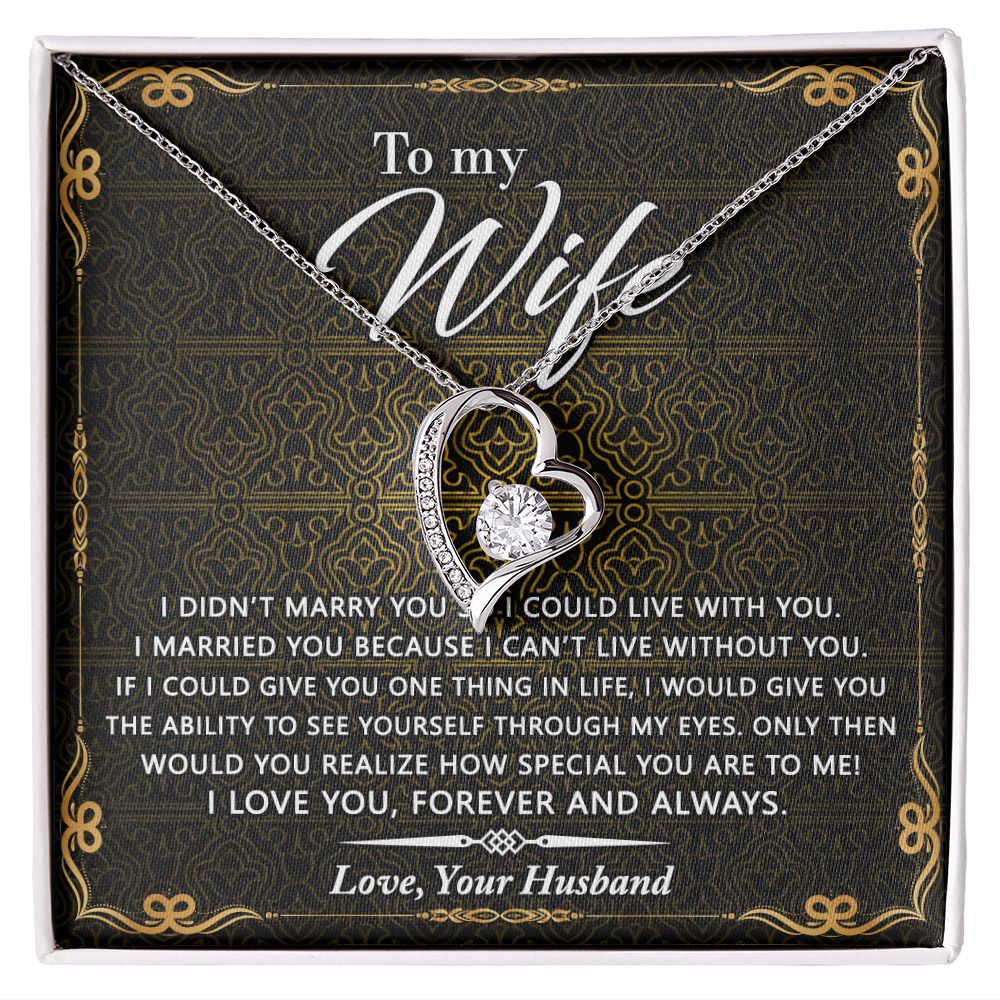 Birthday Gifts For Wife, Necklace Gifts For Wife From Husband, To My Wife Jewelry For Women , To My Wife Necklace  from Husband Wedding Anniversary Present For Wife, Beautiful Wife Jewelry Christmas25 Forever Love Necklace